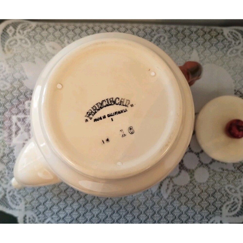 Vintage Franciscan Apple Dinnerware Coffee Pot Server w/ Lid Made In California - Picture 7 of 8
